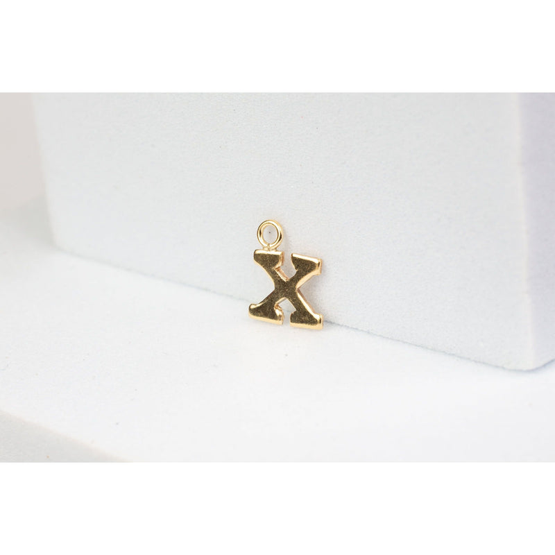 Load image into Gallery viewer, Yellow Gold  x  Letter  Gold Filled  charm
