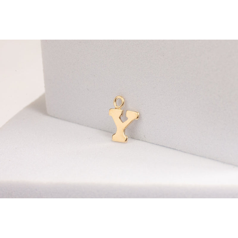 Load image into Gallery viewer, Yellow Gold  y  Letter  Gold Filled  charm
