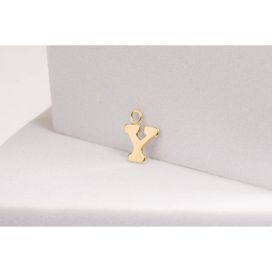 Yellow Gold  y  Letter  Gold Filled  charm