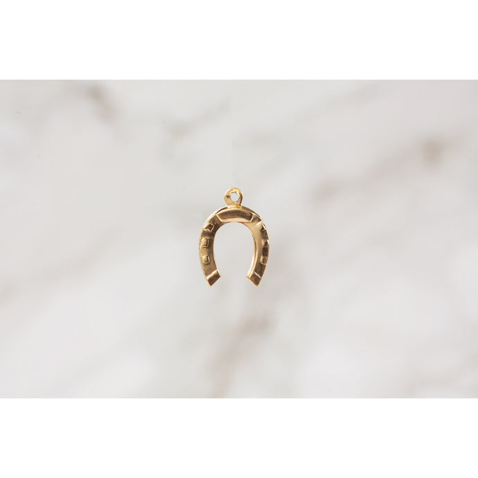 Yellow Gold  yellow  horseshoe  Gold Filled  Gold  charm permanent jewelry supplies