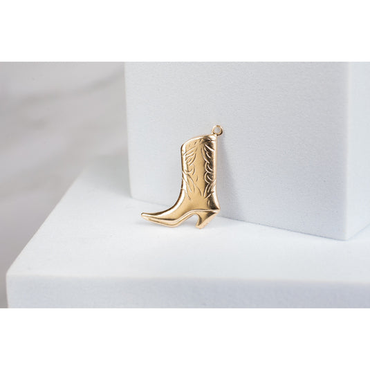 Yellow Gold  Gold Filled  Gold  cowboy boot  charm  boot