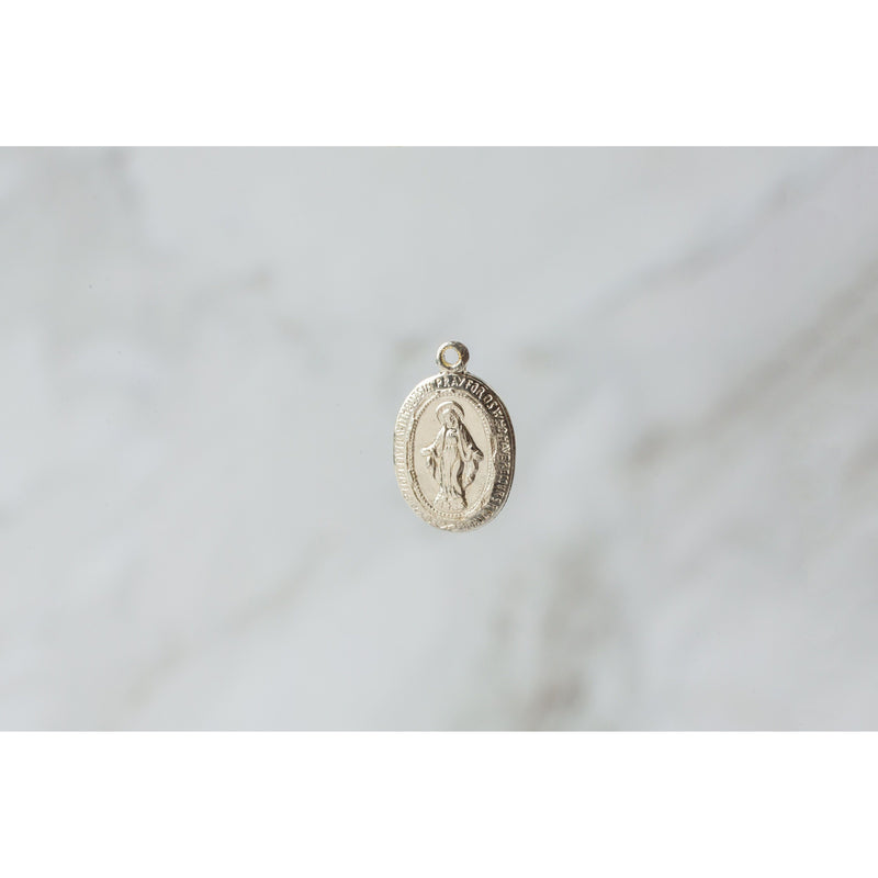 Load image into Gallery viewer, Oval Blessed Mother Virgin Mary, Our Lady of Guadalupe Pendant- Sterling Silver
