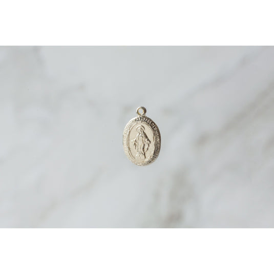Oval Blessed Mother Virgin Mary, Our Lady of Guadalupe Pendant- Sterling Silver