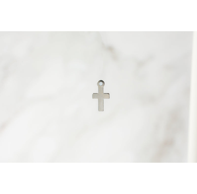 Load image into Gallery viewer, No Bail Flat Plain Cross Charms- Sterling Silver
