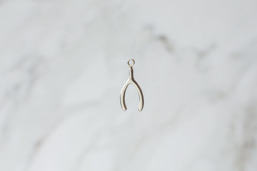 Wishbone Charm - Sterling Silver