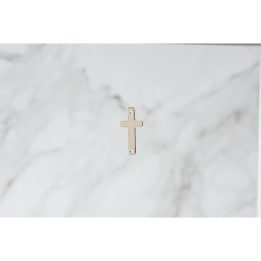 Cross Charm with 2 Holes- Sterling Silver