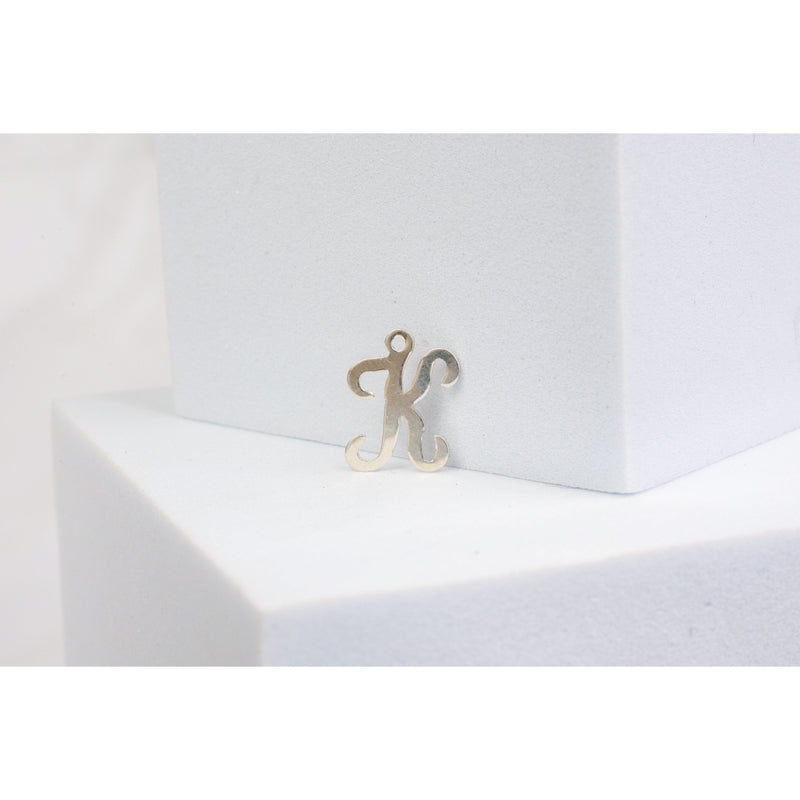 Load image into Gallery viewer, Sterling Silver  Letter  Cursive  charm
