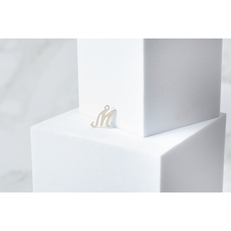 Load image into Gallery viewer, Sterling Silver  Letter  Cursive  charm
