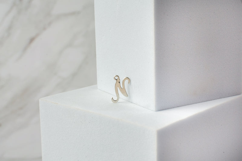 Load image into Gallery viewer, Sterling Silver  Letter  Cursive  charm
