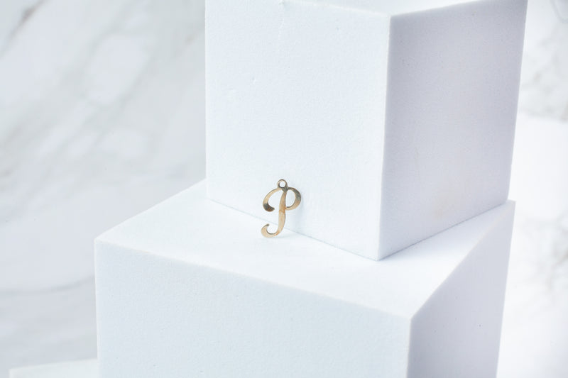 Load image into Gallery viewer, Sterling Silver  Letter  Cursive  charm
