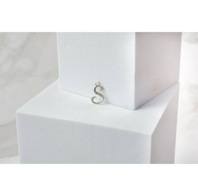 Load image into Gallery viewer, Sterling Silver  Letter  Cursive  charm
