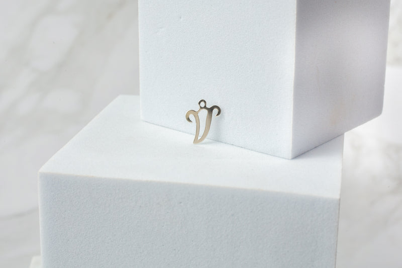 Load image into Gallery viewer, Sterling Silver  Letter  Cursive  charm
