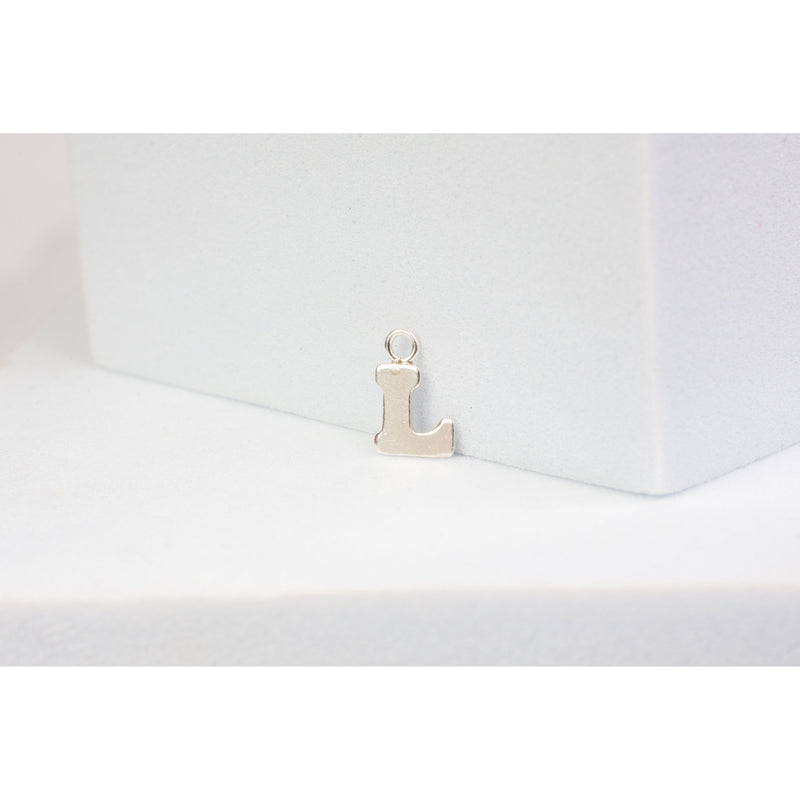 Load image into Gallery viewer, Sterling Silver  Letter  charm block style permanent jewelry supplies
