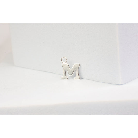 Sterling Silver  Letter  charm block style permanent jewelry supplies 