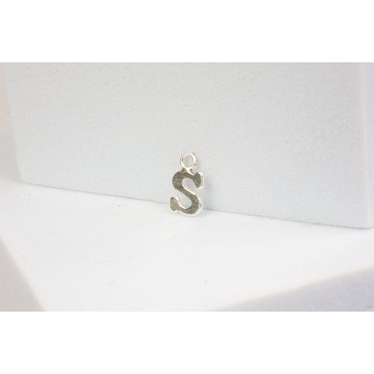 Sterling Silver  Letter  charm block style permanent jewelry supplies 