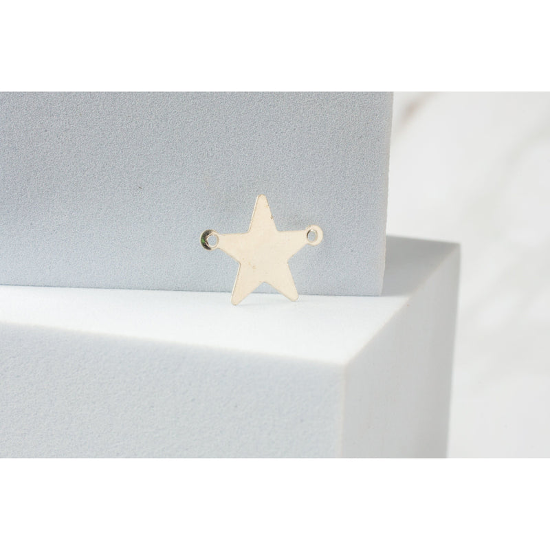 Load image into Gallery viewer, 2 Ring Star Charm - Sterling Silver
