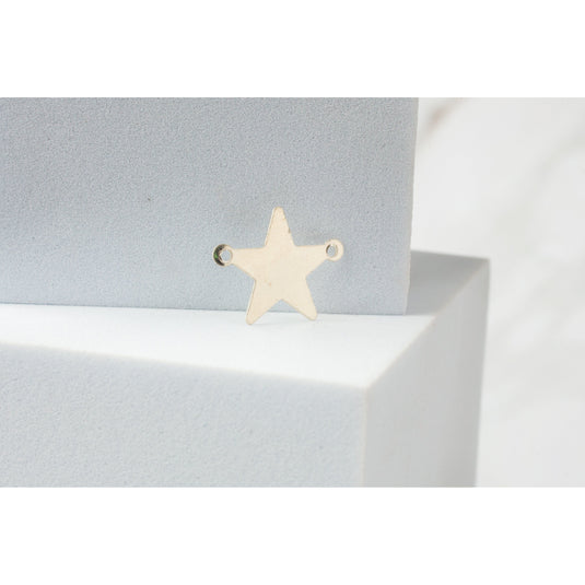 2 Ring Star Charm - Sterling Silver