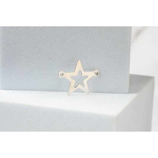 Sterling Silver  star  Silver  outline star  charm