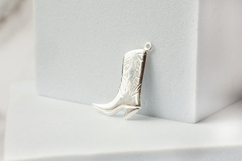 Cowboy Boot Charm - Sterling Silver