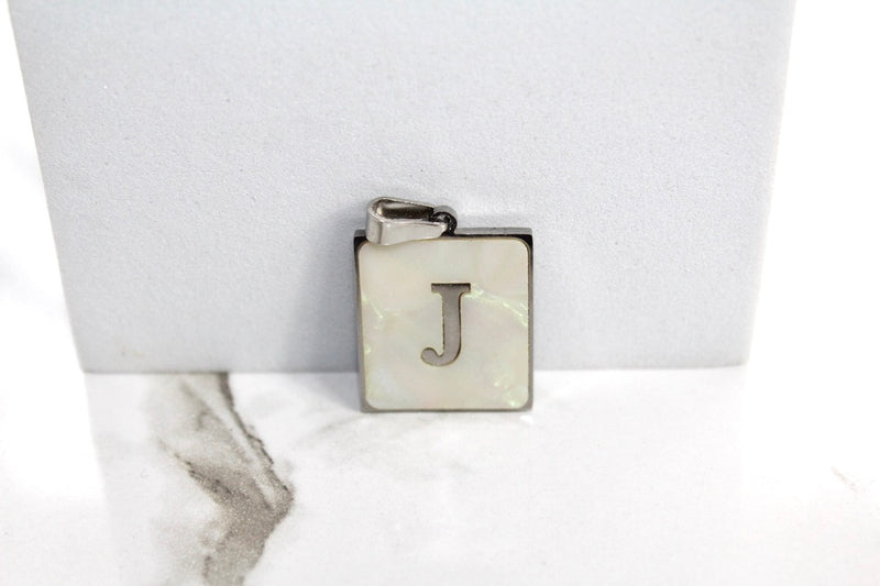 Load image into Gallery viewer, Marble Letter Frame Charms - Silver Plated
