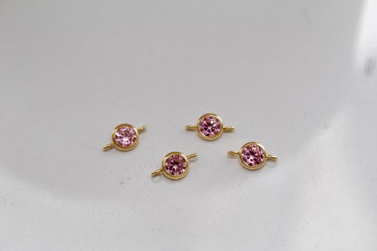 Load image into Gallery viewer, 4mm CZ Carnation Connector - 14K Gold Filled (Yellow)
