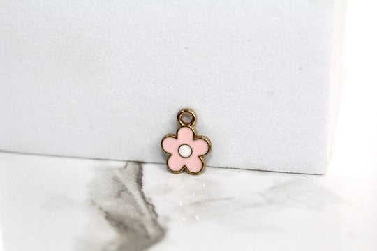 Pink Daisy Charm - Gold Plated