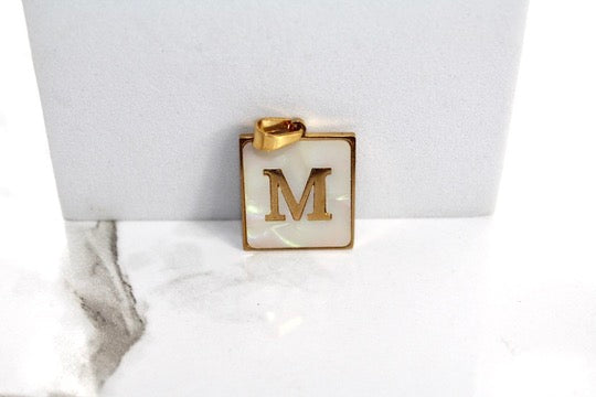 Load image into Gallery viewer, Marble Letter Frame Charms - Gold Plated
