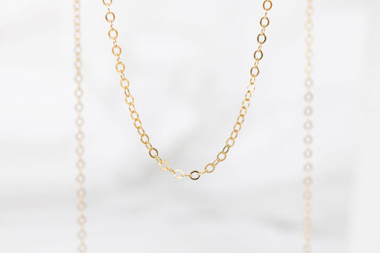 Gold Filled  Gold Chain  flat round  cable chain