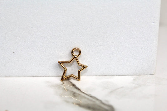 Asymmetrical Star Outline Charm - Gold Plated