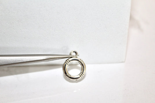 Stripe Toggle Clasp - Silver Plated