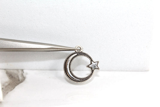 Moon Toggle Clasp - Silver Plated