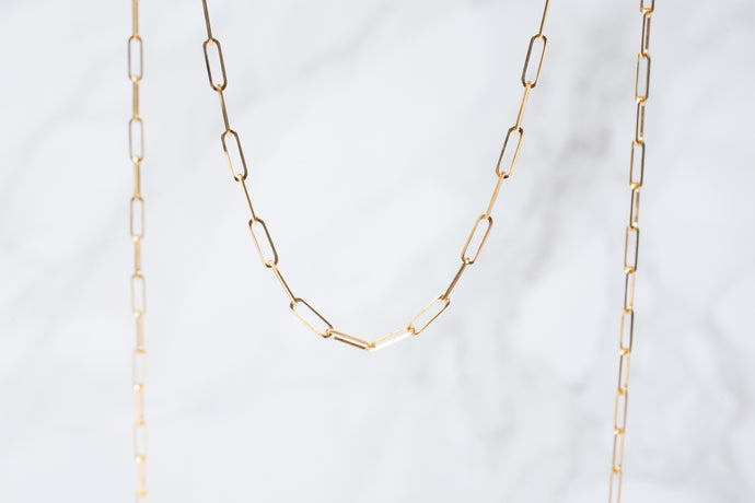  Yellow Gold  rectangular chain  rectangle  Paperclip link  paperclip  Gold Chain  14k gold chain  14k Gold  14k