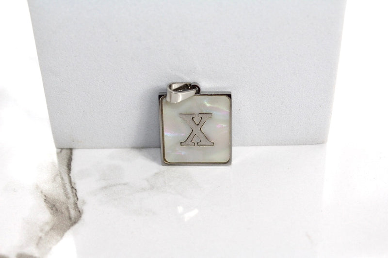 Load image into Gallery viewer, Marble Letter Frame Charms - Silver Plated
