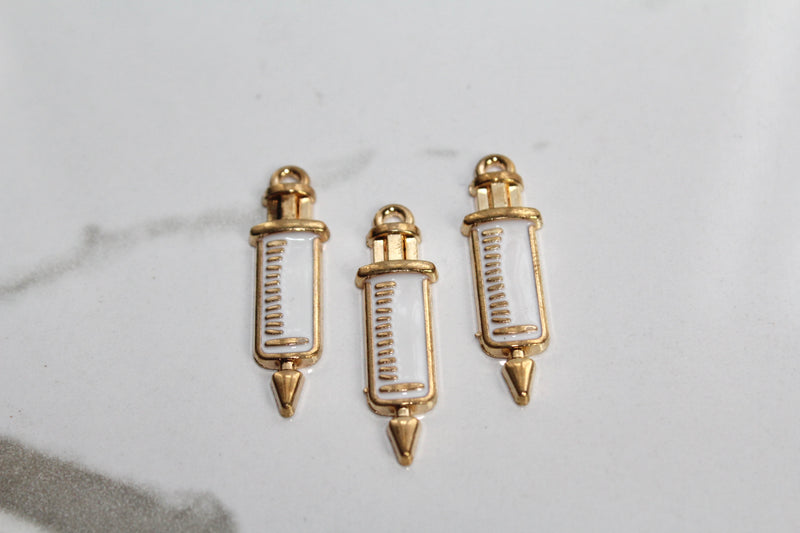 Load image into Gallery viewer, Syringe Charm - Gold Plated
