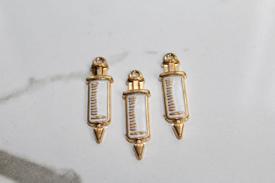 Syringe Charm - Gold Plated