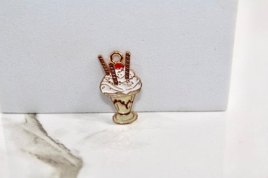 Ice Cream Sundae Charm - Gold Plated