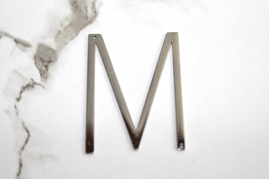 Large Letter Charm - Silver Plated