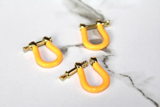 Orange Small Locking Clasp - Gold Plated