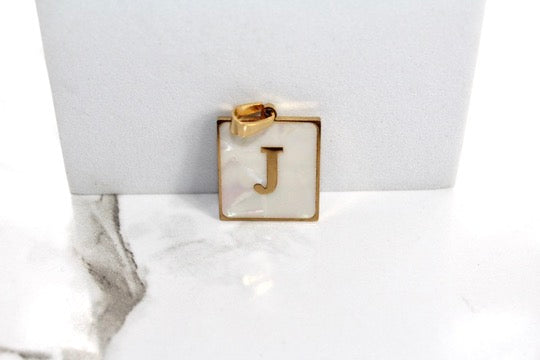 Load image into Gallery viewer, Marble Letter Frame Charms - Gold Plated
