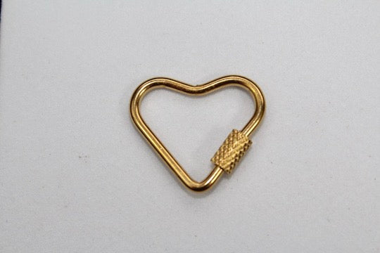 Load image into Gallery viewer, Small Heart Screw Carabiner - Gold Plated
