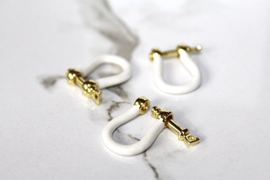 Load image into Gallery viewer, White Small Locking Clasp - Gold Plated
