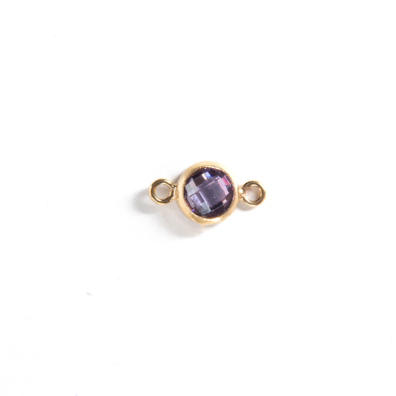 Cargue la imagen en el visor de la galería, 4mm CZ Birthstone Connecters - 14K Gold Filled
