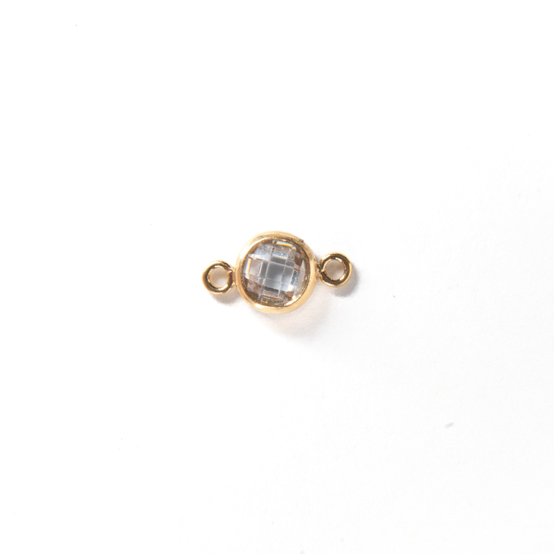 Cargue la imagen en el visor de la galería, 4mm CZ Birthstone Connecters - 14K Gold Filled

