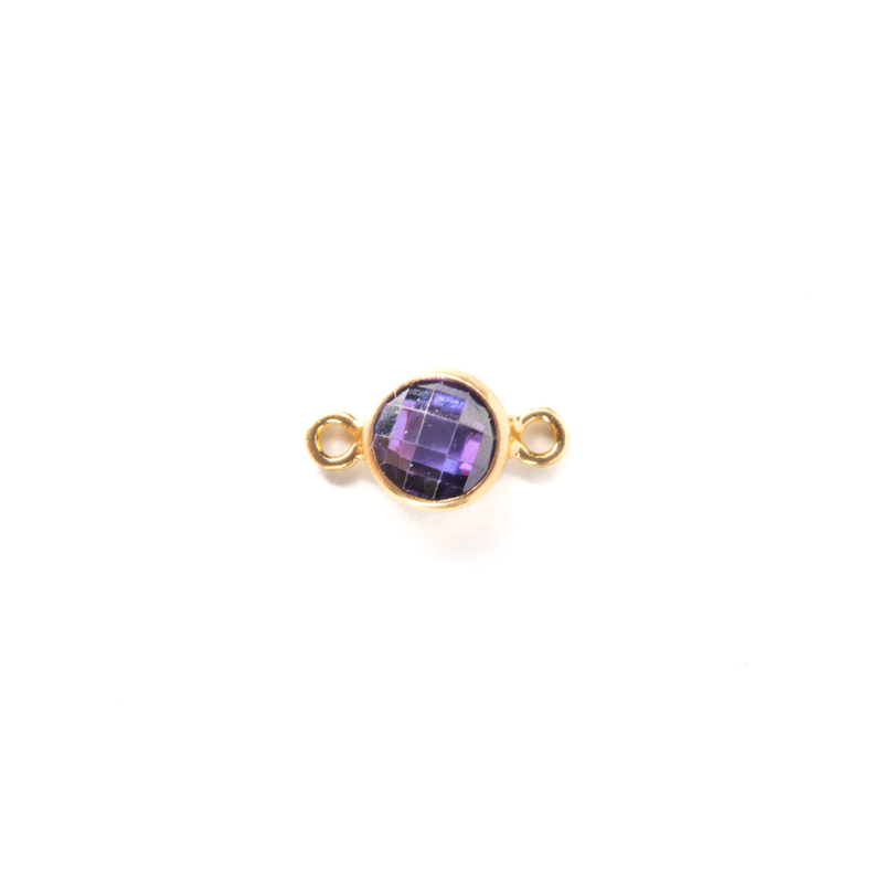 Cargue la imagen en el visor de la galería, 4mm CZ Birthstone Connecters - 14K Gold Filled
