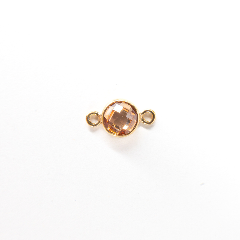 Cargue la imagen en el visor de la galería, 4mm CZ Birthstone Connecters - 14K Gold Filled
