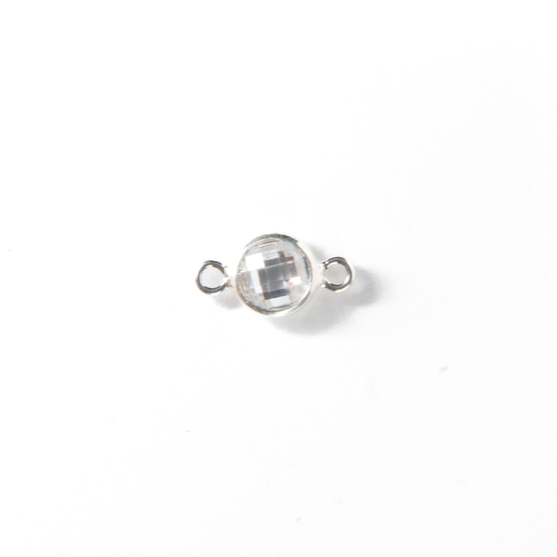 Load image into Gallery viewer, 3mm CZ Birthstone Connecters - Sterling Silver
