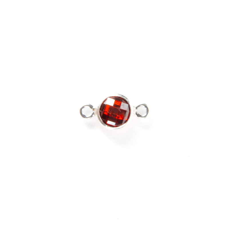 Load image into Gallery viewer, 3mm CZ Birthstone Connecters - Sterling Silver
