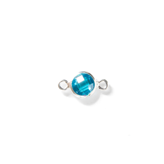 3mm CZ Birthstone Connecters - Sterling Silver
