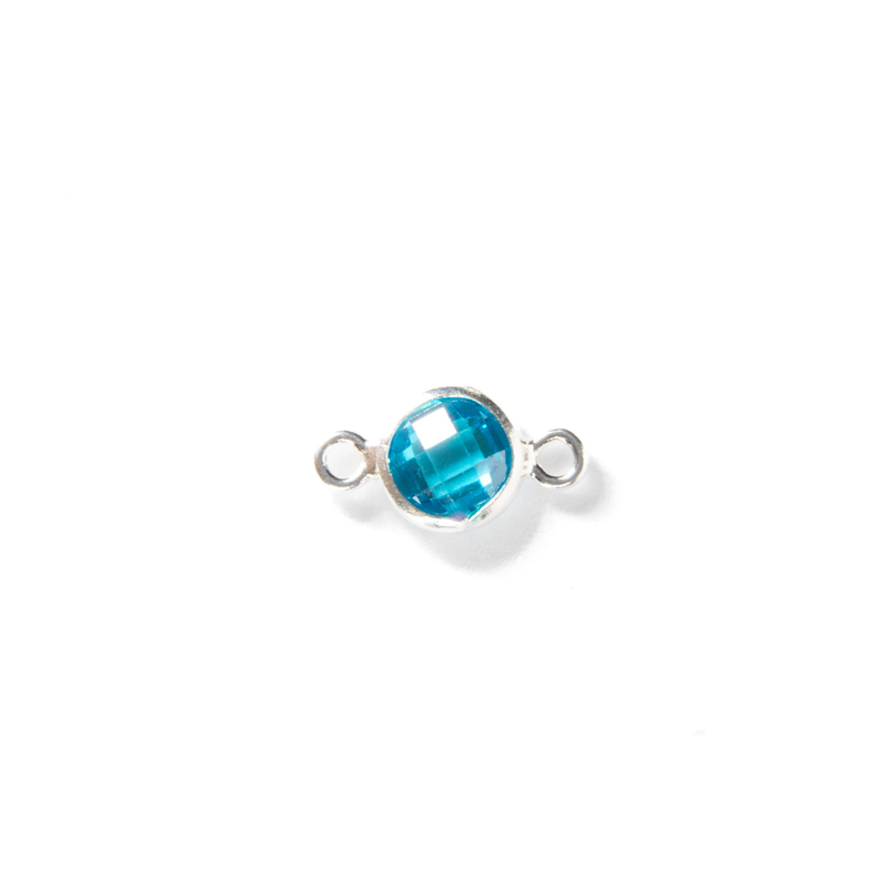 Load image into Gallery viewer, 4mm CZ Birthstone Connecters - Sterling Silver
