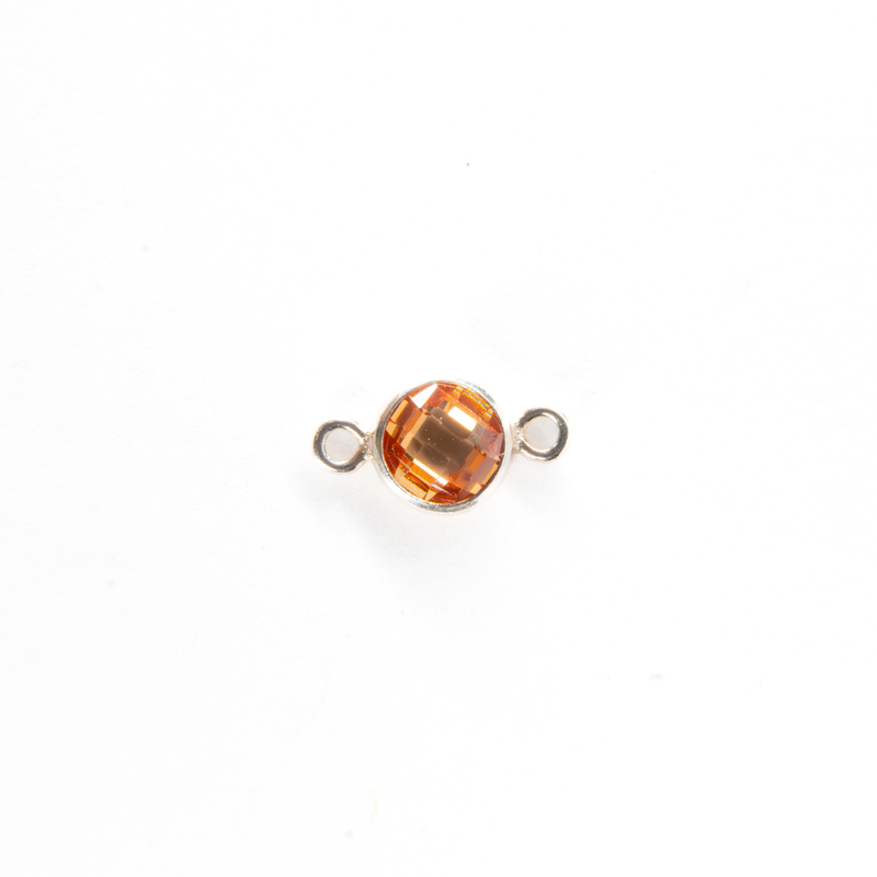 Load image into Gallery viewer, 3mm CZ Birthstone Connecters - Sterling Silver
